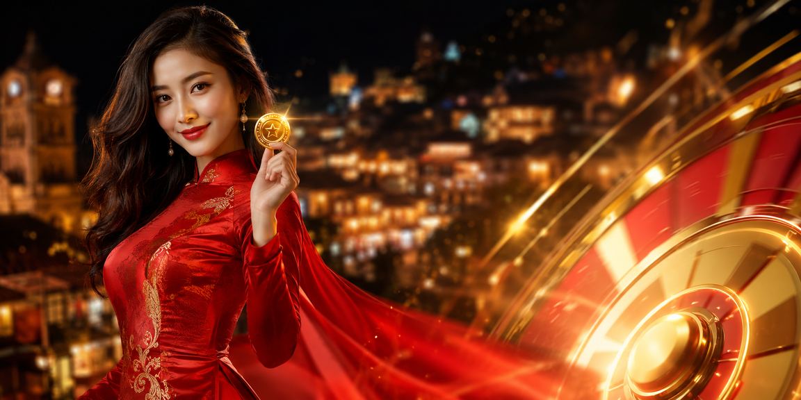 Người mặc áo dài tham gia trò chơi roulette tại Sa Pa trong không gian hiện đại